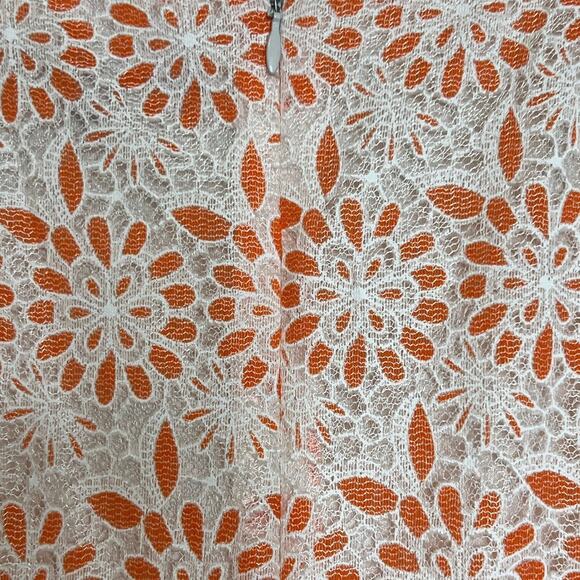 Chris McLaughlin Womens Dress Size 16 White Orange Floral Midi Lined Dressy - Picture 4 of 7